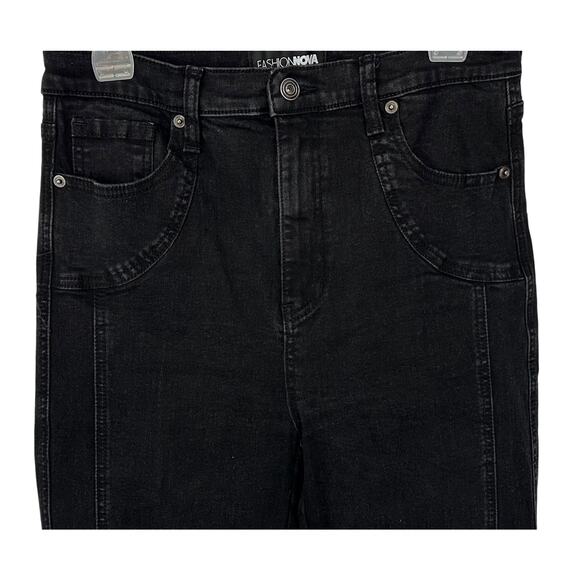 Fashion Nova Black Denim Jacket and Pants Set - Picture 5 of 10